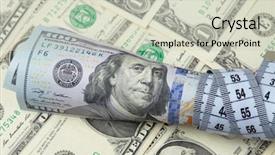  Presentation with monetary policy - Amazing PPT theme having monetary policy - dollars with measuring tape backdrop and a soft green colored foreground