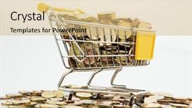  Presentation with brd und ddr - Beautiful PPT theme featuring monetary policy - einkaufswagen und eurom nzen backdrop and a coral colored foreground