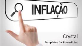  Presentation with inflation - Beautiful slide set featuring monetary policy - inflation in portuguese written backdrop and a light gray colored foreground