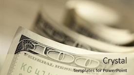  Presentation with bills - Colorful slides enhanced with money - abstract of one hundred dollar backdrop and a soft green colored foreground