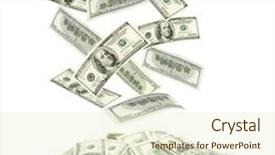  Presentation with wine retail case stack - Audience pleasing PPT theme consisting of money - dollars falling to the stack backdrop and a cream colored foreground