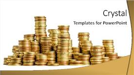  Presentation with euro - Beautiful theme featuring money - golden euro coin isolated backdrop and a white colored foreground