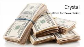  Presentation with banknotes - Presentation design having money - stacks of one hundred dollars background and a white colored foreground