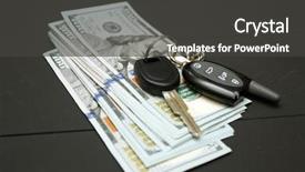  Presentation with car key - Audience pleasing PPT theme consisting of money and car key backdrop and a dark gray colored foreground