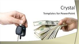  Presentation with car key - Slide deck consisting of money and car key background and a white colored foreground