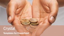  Presentation with money - Presentation theme with money and finances concept - close background and a coral colored foreground