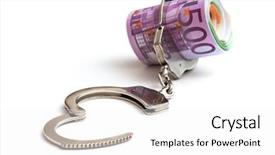  Presentation with money to buy the drugs - Cool new presentation design with money and handcuffs backdrop and a white colored foreground
