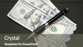  Presentation with cash - Presentation theme consisting of money and pen writer fee background and a  colored foreground