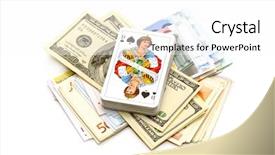  Presentation with black car dealer - Cool new slide set with money and playing cards isolated backdrop and a white colored foreground