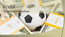  Presentation with sport - Colorful slides enhanced with money and soccer ball - sport backdrop and a soft green colored foreground