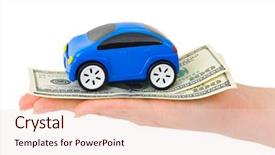  Presentation with hand cute dolls and toy - Colorful slides enhanced with money and toy car backdrop and a lemonade colored foreground