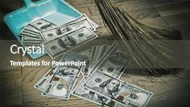  Presentation with garbage - PPT theme with money as garbage background and a gray colored foreground