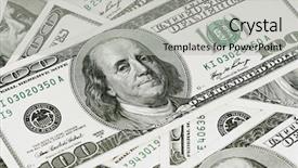  Presentation with financial money market - Beautiful slides featuring money background heap of dollars backdrop and a light gray colored foreground