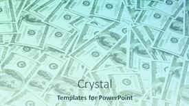  Presentation with bills - PPT theme with money-background-hundred-dollar-bills background and a cool aqua colored foreground