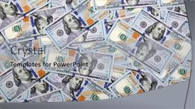  Presentation with dollar - Colorful PPT theme enhanced with money-background-of-one-hundred backdrop and a light gray colored foreground