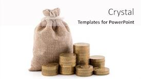  Presentation with bag - Beautiful slides featuring money-bag-and-coins-isolated backdrop and a white colored foreground