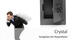  Presentation with deposit - Audience pleasing slides consisting of money bag from a deposit backdrop and a white colored foreground