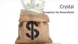  Presentation with bag - Theme with money bag isolated on white background and a white colored foreground