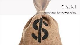  Presentation with bag - PPT layouts featuring money bag isolated on white background and a white colored foreground