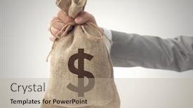  Presentation with dollar sign - Slide set enhanced with money-bag-with-us-dollar background and a mint green colored foreground