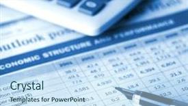  Presentation with financial report - Amazing PPT theme having money balance - fountain pen on financial report backdrop and a sky blue colored foreground