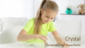  Presentation with gupta coins - Slides featuring money banking - cute little girl with coins background and a soft green colored foreground