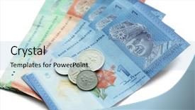  Presentation with banknotes - Amazing presentation theme having money banknotes and coins isolated backdrop and a light blue colored foreground