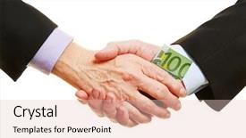  Presentation with euro - Colorful presentation design enhanced with money bill for business bribery backdrop and a lemonade colored foreground