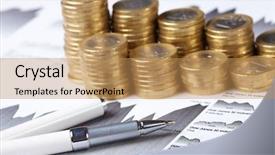  Presentation with bond - Slide set consisting of money bond - business chart coin background and a coral colored foreground