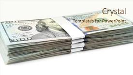  Presentation with bills - Slides featuring money bond - hundred dollar bills isolated background and a cream colored foreground