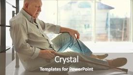  Presentation with poverty - Presentation theme consisting of money cane - senior man with hat asking background and a  colored foreground