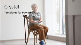  Presentation with poverty - Presentation theme having money cane - senior woman counting coins while background and a white colored foreground