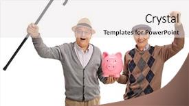  Presentation with two men on a judo - Slides enhanced with money cane - two excited mature men holding background and a light gray colored foreground