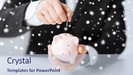  Presentation with banking - PPT theme featuring abundance of a variety of background and a coral colored foreground