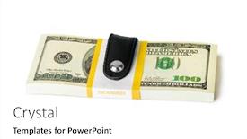  Presentation with bunch - Presentation design having money-clip-holding-a-bunch background and a white colored foreground