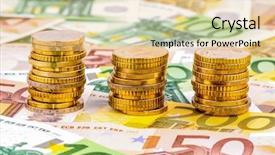  Presentation with financial interest - Audience pleasing presentation theme consisting of money coins photo icon backdrop and a lemonade colored foreground