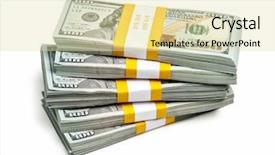  Presentation with creative - PPT layouts consisting of money concept - stack of bundle background and a blonde colored foreground
