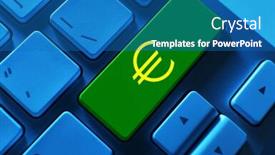  Presentation with keyboard - Slide set featuring money-concept-close-up background and a teal colored foreground