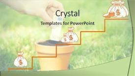  Presentation with money - Slide deck having money concept female hand planting background and a soft green colored foreground