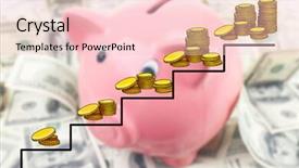  Presentation with piggy bank - Colorful presentation enhanced with money-concept-piggy-bank backdrop and a lemonade colored foreground