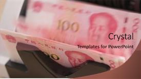  Presentation with machine learning representations of data - Amazing PPT theme having money counting machine for rmb backdrop and a  colored foreground