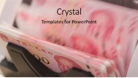  Presentation with machine guns - Slide set consisting of money counting machine for rmb background and a lemonade colored foreground