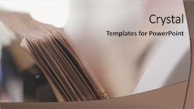  Presentation with hong kong stock market - Slides having money counting machine fro counting background and a light gray colored foreground