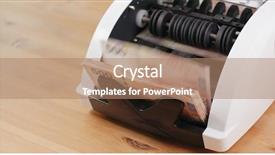  Presentation with hong kong finance - Audience pleasing presentation theme consisting of money counting machine with hong backdrop and a coral colored foreground