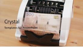  Presentation with hong kong - Theme featuring money counting machine with hong background and a  colored foreground