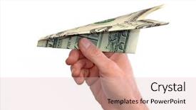  Presentation with investment money - Presentation featuring money decisions - investment concept hand throwing background and a lemonade colored foreground