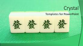  Presentation with mahjong - Amazing theme having money dice - tiles of mahjong backdrop and a seafoam green colored foreground