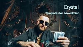  Presentation with roulette - Amazing presentation design having money dice - wealthy mature man smoking cigar backdrop and a wine colored foreground