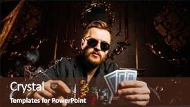  Presentation with roulette - Colorful PPT layouts enhanced with money dice - wealthy mature man smoking cigar backdrop and a tawny brown colored foreground