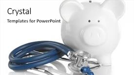  Presentation with piggy bank broken piggybank - Audience pleasing slide deck consisting of money doctor - piggy bank with stethoscope isolated backdrop and a white colored foreground